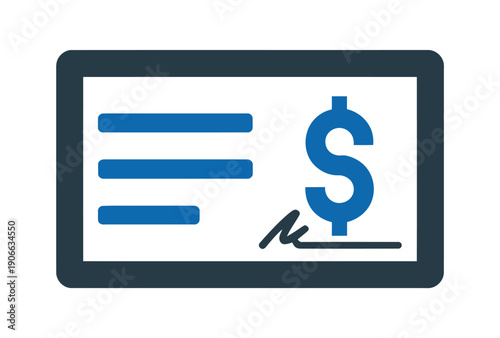 Digital Invoice Payment Screen Dollar Finance Icon