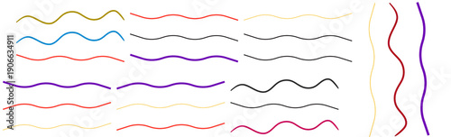 abstract colorful wavy lines illustration in a grid pattern, creating a vibrant and rhythmic visual design element.