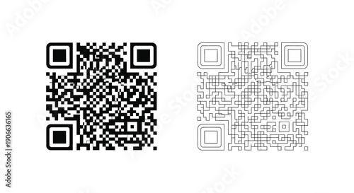 Two quick response codes displayed one dark one light