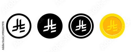 Saudi riyal sign set. Saudi riyal currency symbol. Saudi Arabia new official riyal symbol. Vector illustration