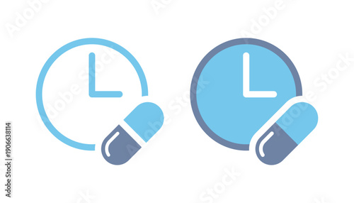 Dose concept icon. Time taking dose medication icon. Time to take medicine.