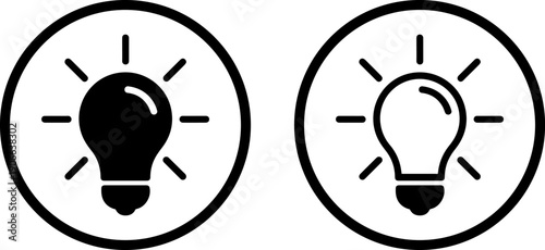 Innovative light bulb icons for creative ideas and solutions