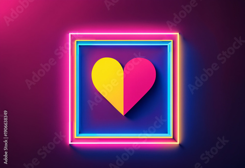 split yellow and pink heart...