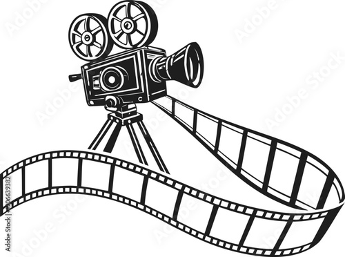 Bicycle Chainring with Blank Ribbon Banner Illustration