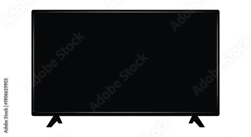 A modern flat screen television with two legs is displayed against a stark white background a striking silhouette high quality professional