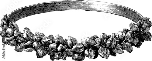 Vintage botanical wreath frame for festive decoration and design