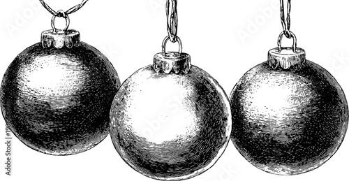 Vintage festive ornaments with botanical paired symmetry for holiday decor