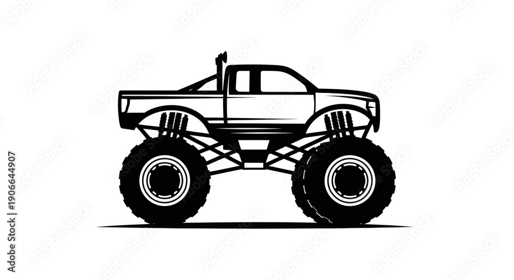 Obraz premium Monster Truck Silhouette Vector Illustration