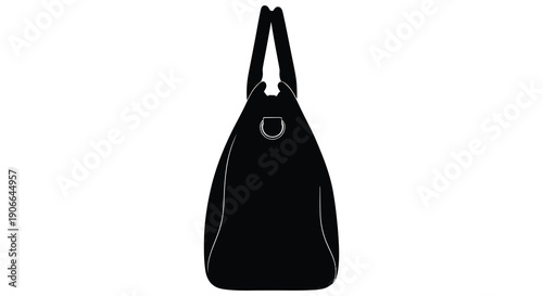 A stark black silhouette of a classic tote bag against a bright white background highlighting its simple form silhouette high quality