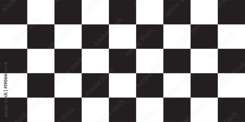 Fototapeta premium Black and white checkered seamless pattern. Endless background. Racing flag texture