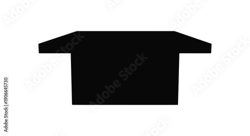 A stark black silhouette of a simple house shape dominates a white background conveying minimalism and form silhouette high quality professional