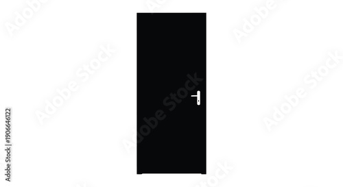 A stark black rectangular shape dominates the frame containing a small illuminated window a compelling silhouette high quality professional detailed modern