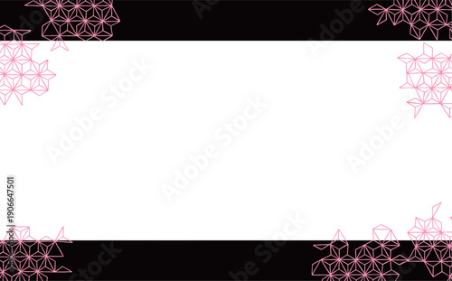 ピンクの麻の葉があしらわれている和柄フレーム