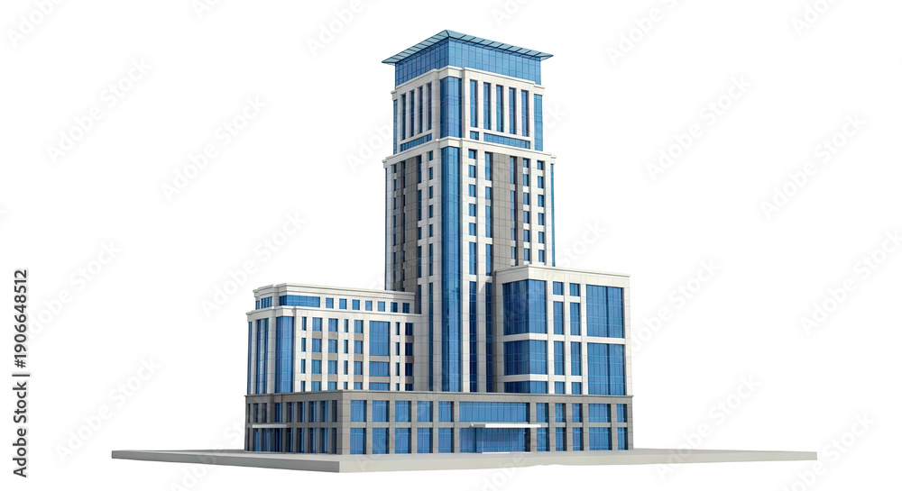 Obraz premium Modern Skyscraper with Blue Glass Facade