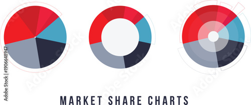 Market share circle charts.