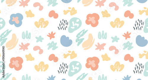 Colorful underwater scene with various sea creatures and coral on white background