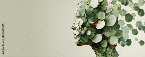 Wallpaper Mural Nature merges with human form in creative art made of leaves and branches Torontodigital.ca