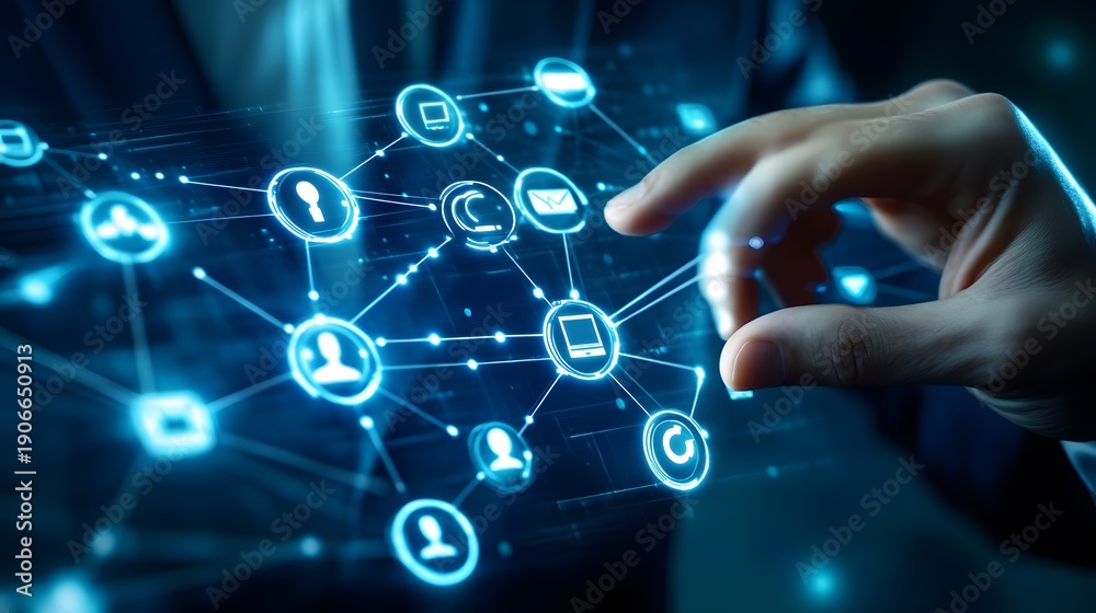 Obraz premium Digital technology network connection high resolution photo
