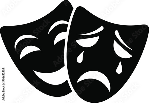 Theater drama, comedy and tragedy masks