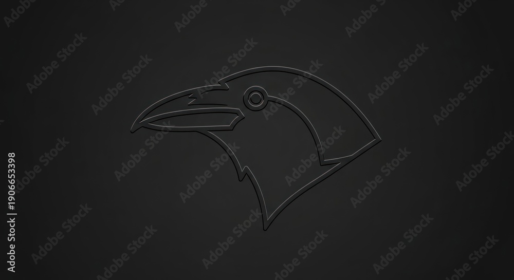 Naklejka premium Black Background with Bird Head Silhouette.
