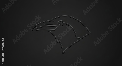 Black Background with Bird Head Silhouette.