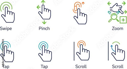 Touch Gestures Icons for Mobile UI
