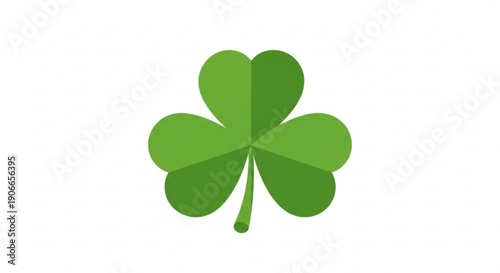 Lucky green four leaf clover icon on white background
