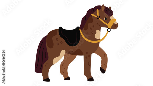 Horse offers a little girl a cartoon carrot illustration vector