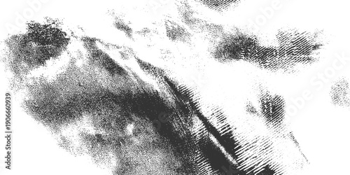 Black and white abstract texture with fingerprint patterns and dot noise