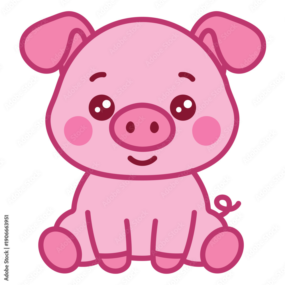 Fototapeta premium Cute cartoon Piglet Illustration for kids
