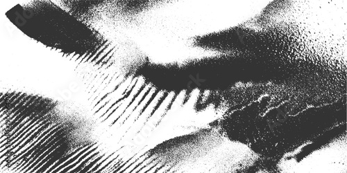Abstract textured monochrome background with grainy dark and light areas and diagonal striations black