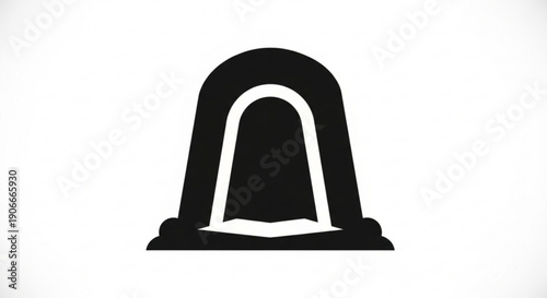 Black silhouette of a classic old fashioned bell on a white background