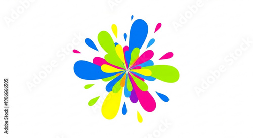 Vibrant colorful paint splatter design element on white background dynamic artistic splash pattern