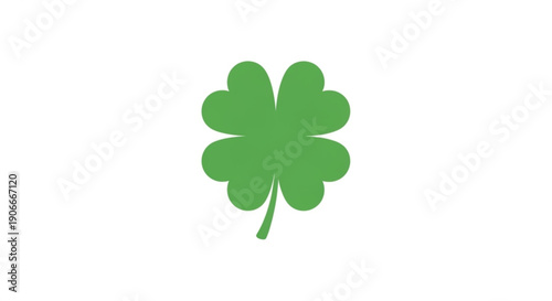 Four leaf clover icon in green on white background simple design symbol of luck
