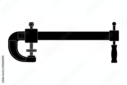 Precision Grip: A black clamp stands as a symbol of precision and stability. perfect tool for craftsmanship and construction projects