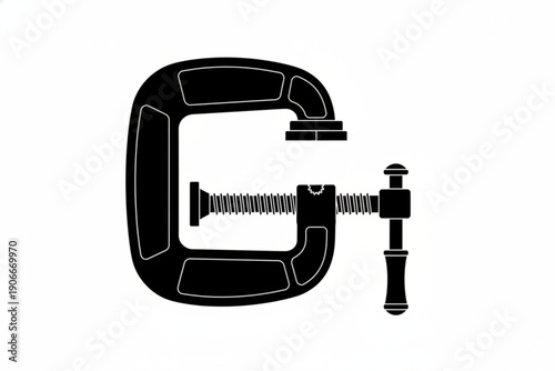 G Clamp: A bold, graphic representation of a sturdy G clamp, showcasing its robust form and essential function in the construction or crafting process.
