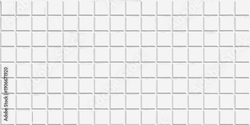 A seamless pattern of small square glossy white tiles