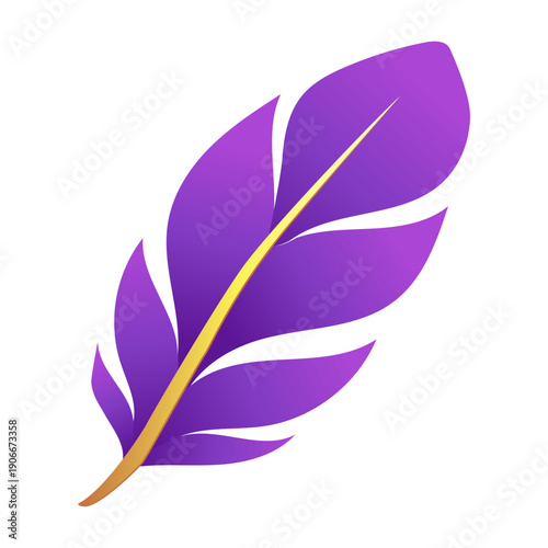 Purple and gold feather design