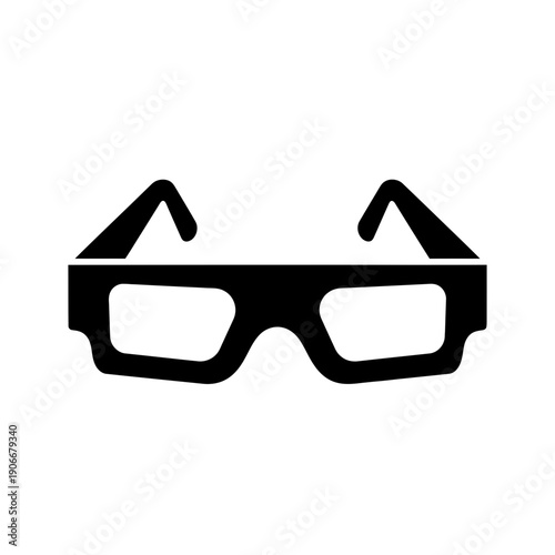 Silhouette of 3D Glasses for Cinema Experience and Movie Theater Entertainment Concepts