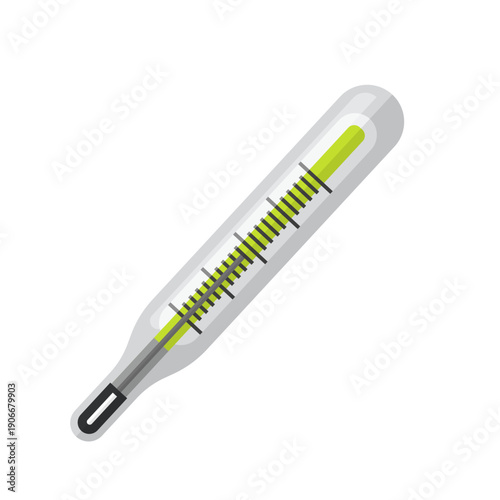 Mercury thermometer. Vector clipart isolated on white background.