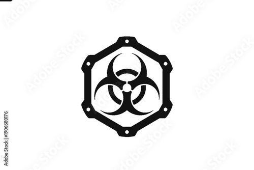 Biohazard Hexagon: A stark, powerful depiction of a biohazard symbol encased within a stylized hexagon, immediately signaling a call for caution and safety awareness.