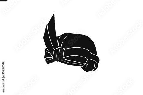 Silhouette of Cultural Headwear: A simple yet elegant monochrome silhouette of traditional headwear, representing heritage and cultural identity.