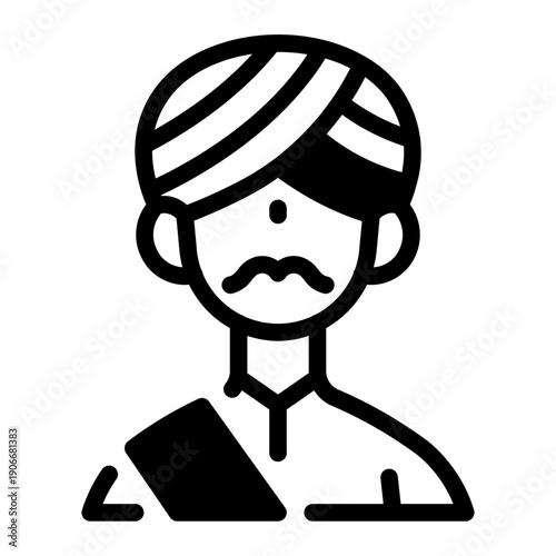 This Indian Man icon is suitable for the Holi Festival in India.