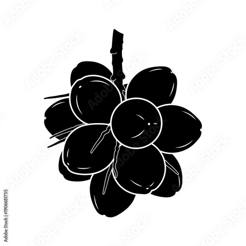 Silhouette of King Coconut Thambili for Tropical Refreshment and Sri Lanka