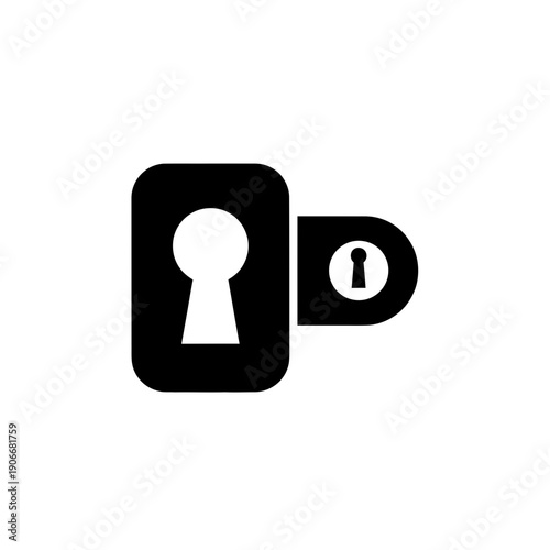 Silhouette of Door Keyhole Shape for Secret Access and Locksmith Security