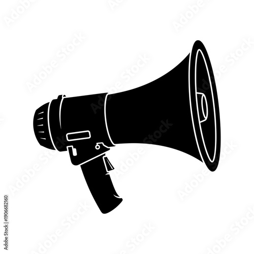 Silhouette of Megaphone Bullhorn for Public Announcements and Loud Speech