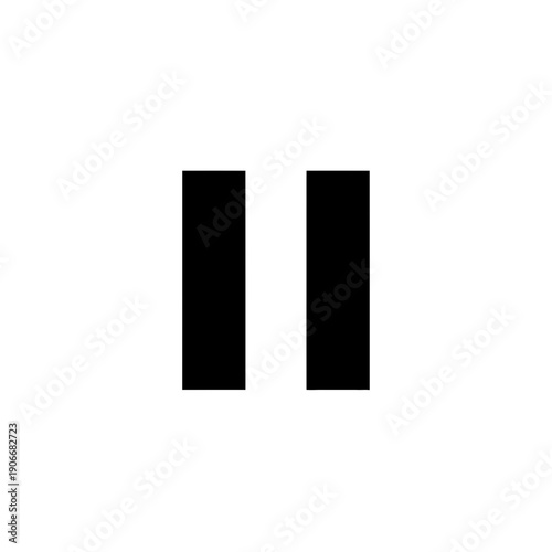 Silhouette of Pause Button Lines for Video Player and Media Interruption