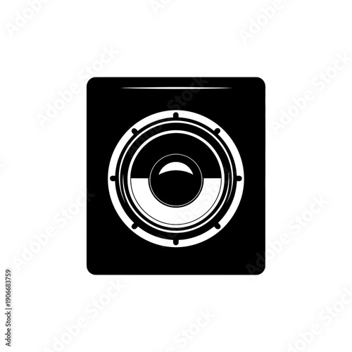 Silhouette of Bass Subwoofer Speaker for Sound Systems and Audio Audio