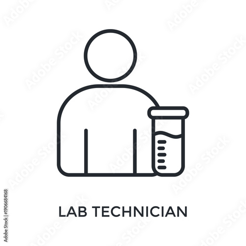 Lab Technician Icon Outline Style. Vector Illustration For Graphic Design