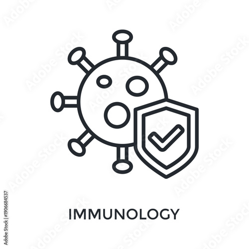 Immunology Icon Outline Style. Vector Illustration For Graphic Design